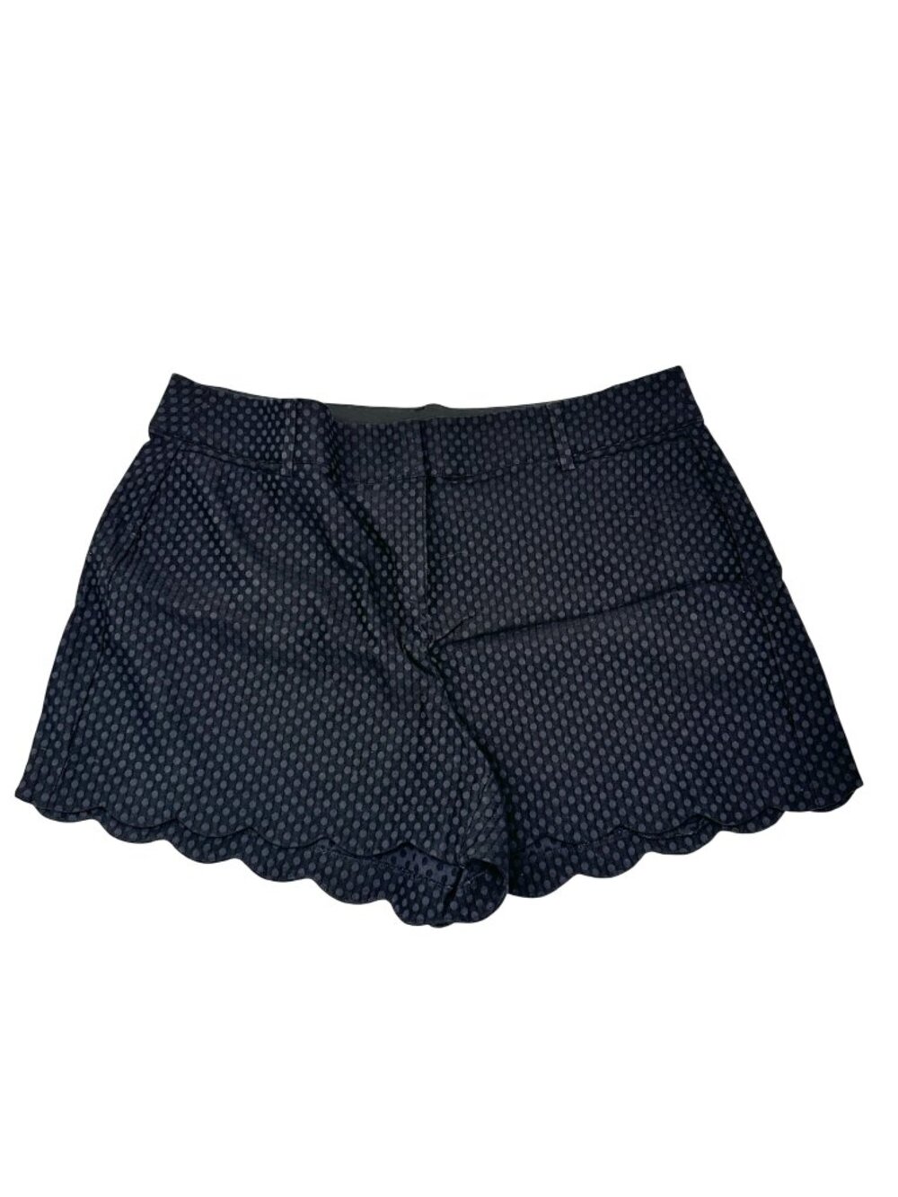 Lane Bryant The Allie Scalloped Hem Polka Dot Shorts Womens Size 20 Black Gray